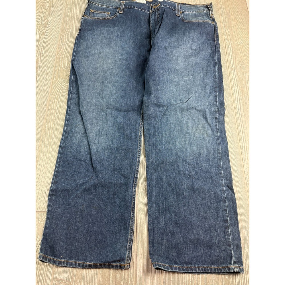 Carhartt B325WRB Jeans Mens 42x30 Dark Wash Straight Loose Fit Denim Pants
